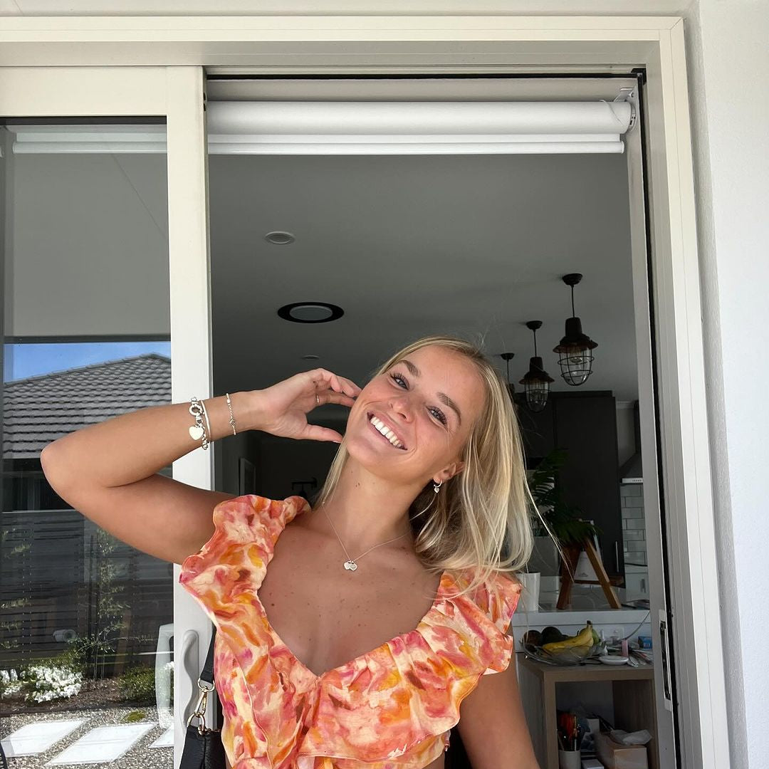 Phileine - Maxikjole med blomster og volanger