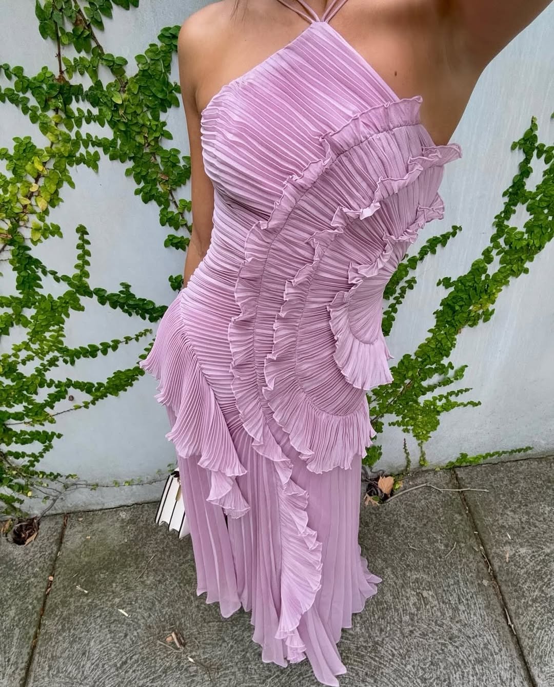 Alva - Ruffle Maxi Kjole i Lavendel