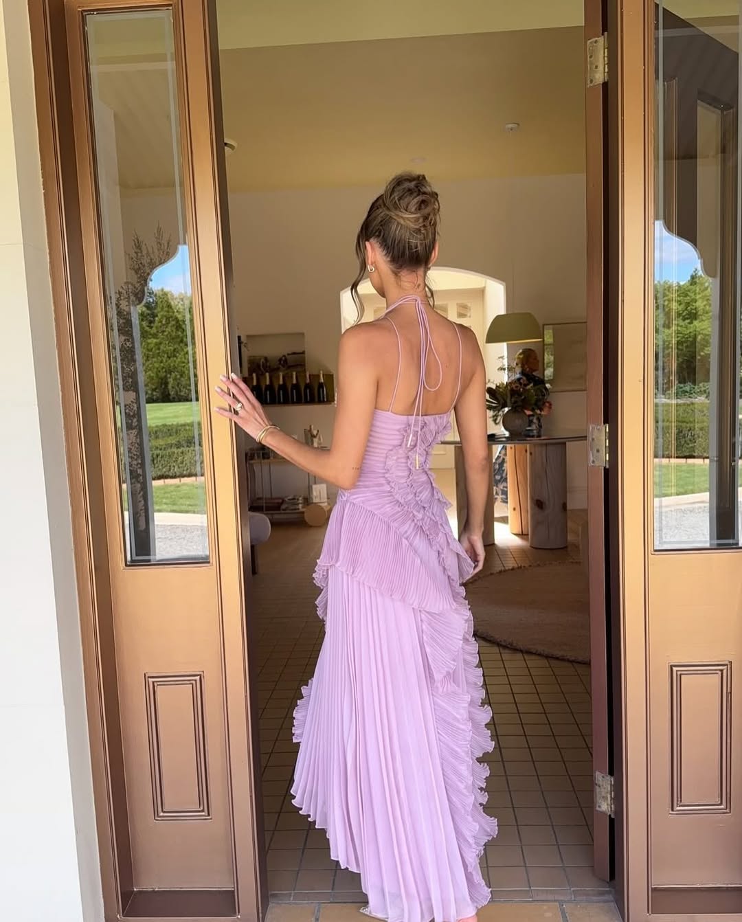 Alva - Ruffle Maxi Kjole i Lavendel