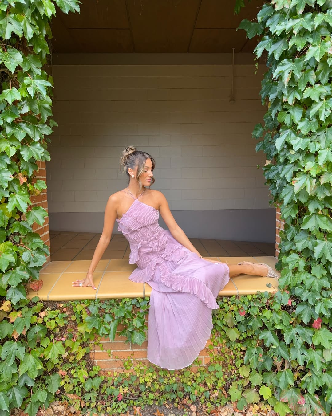 Alva - Ruffle Maxi Kjole i Lavendel
