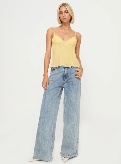 Stine - Lace Pleated Top